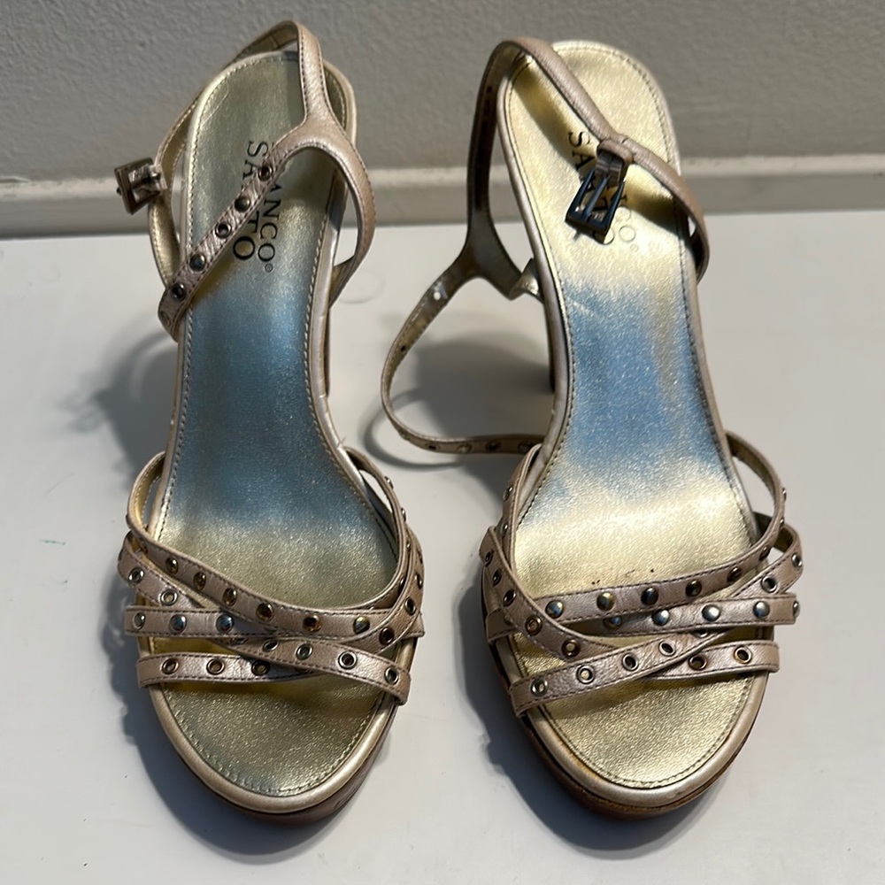 Franco Sarto Gold Studded Women's Sandals